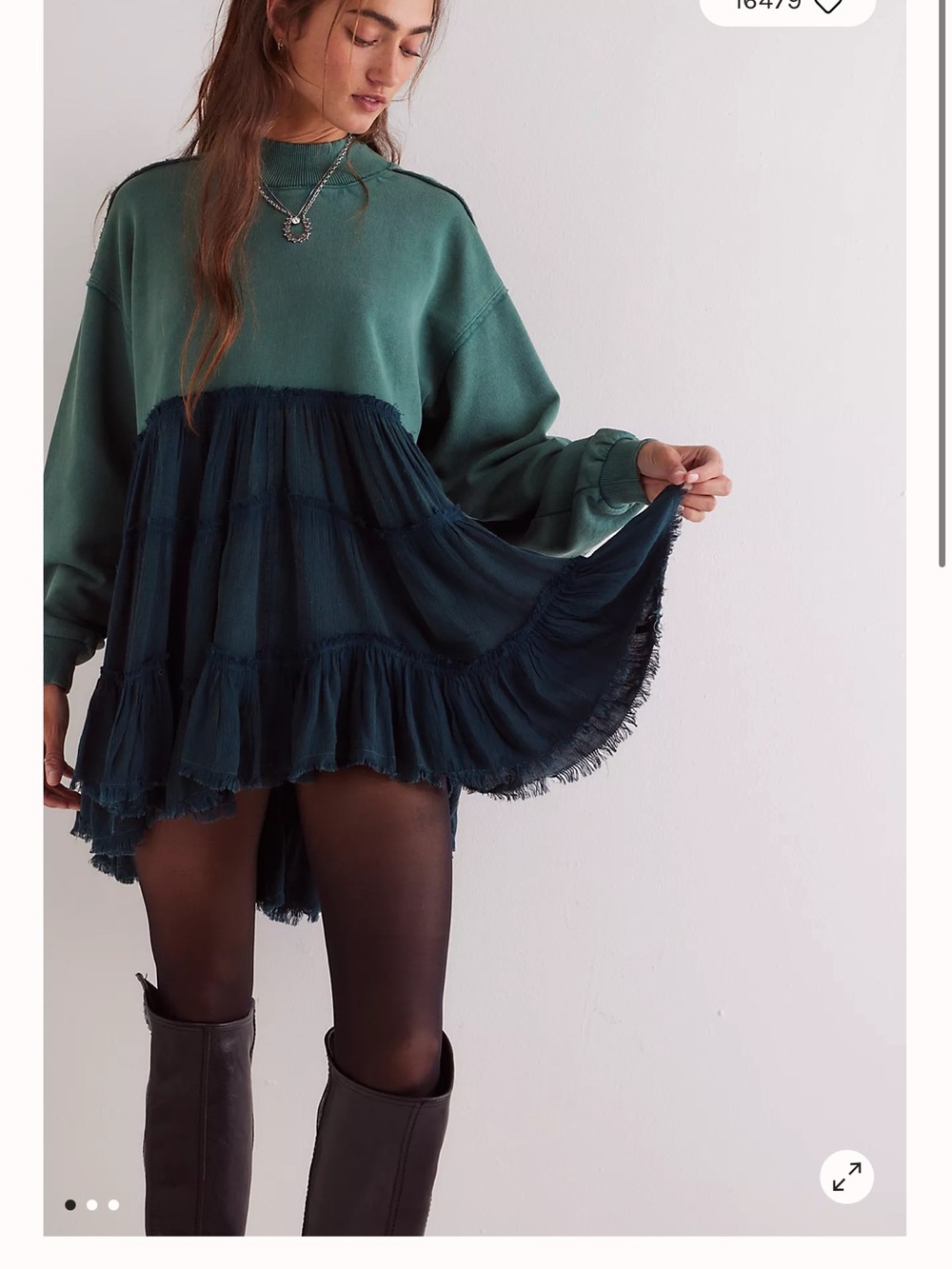 We The Free Dress with Red Tiered Skirt